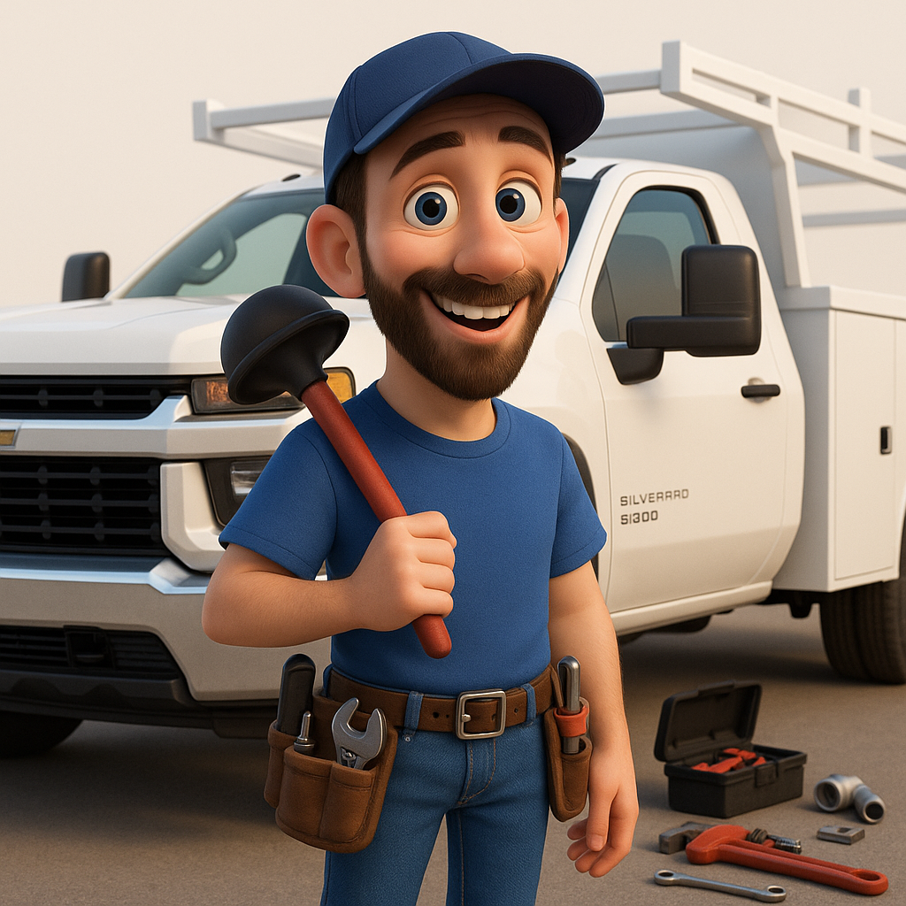 Plumber working under a sink